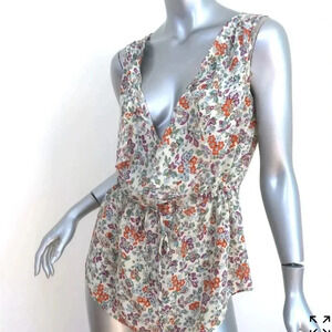Rebecca Taylor 100% Silk Sleeveless Floral Top. Size 6